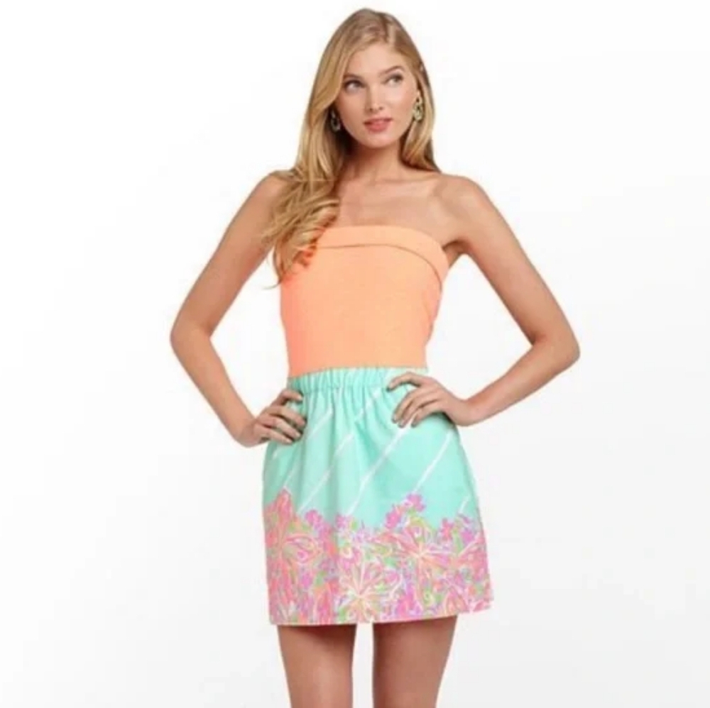 Lilly Pulitzer Womens Size Medium Fleur Sand Bar Summer Mini Dress Floral Cruise